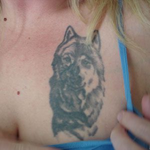 Nine square inch professional tattoo before removal